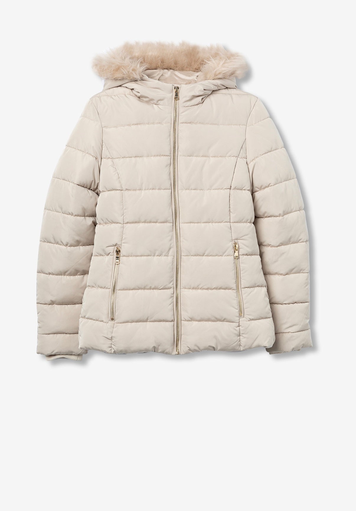 Giubbino pellicciotto beige