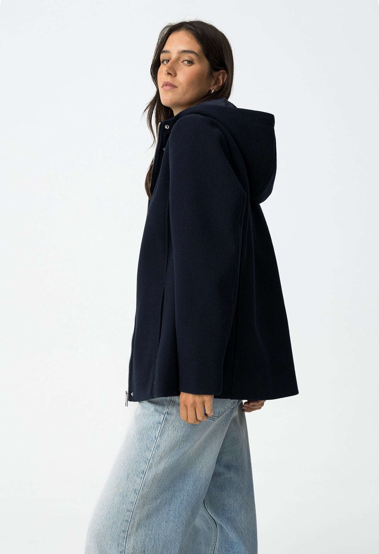 Cappotto corto blu