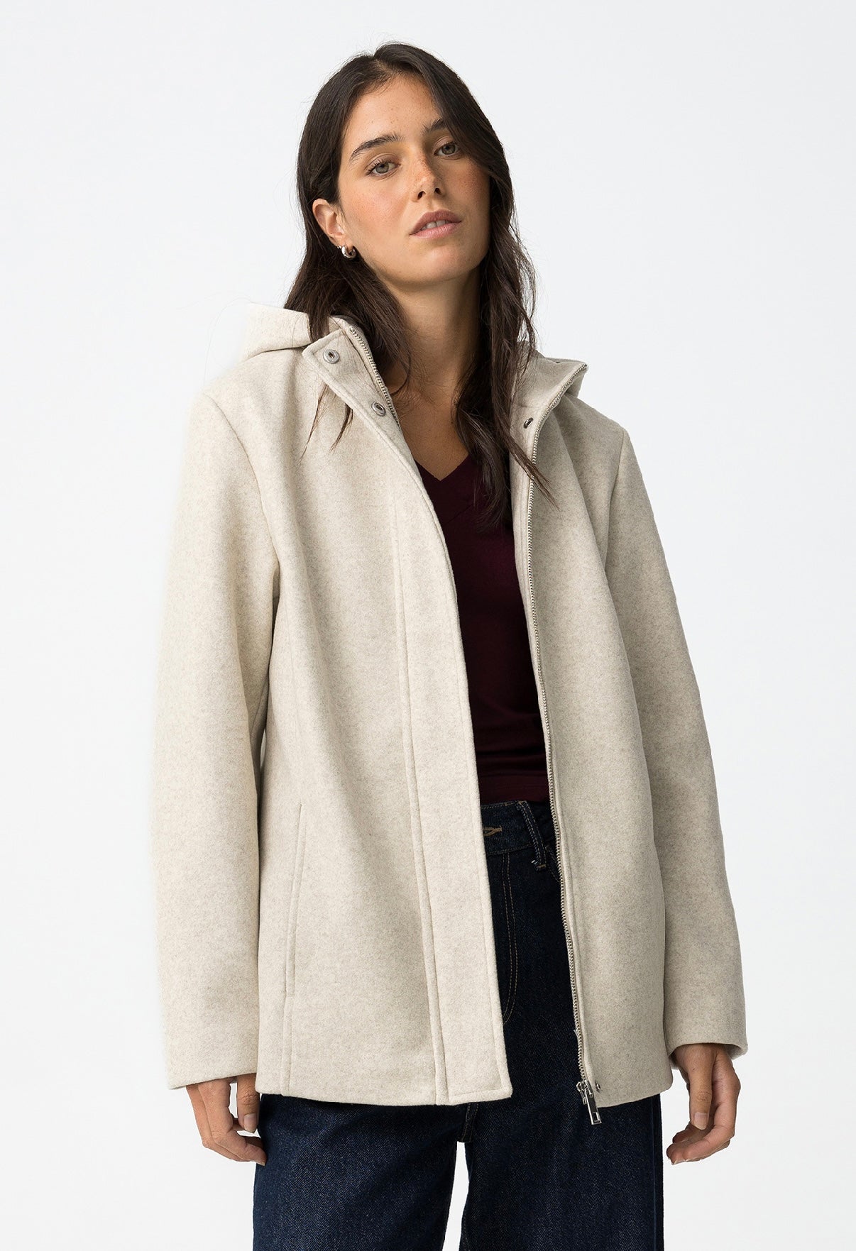 Cappotto corto beige