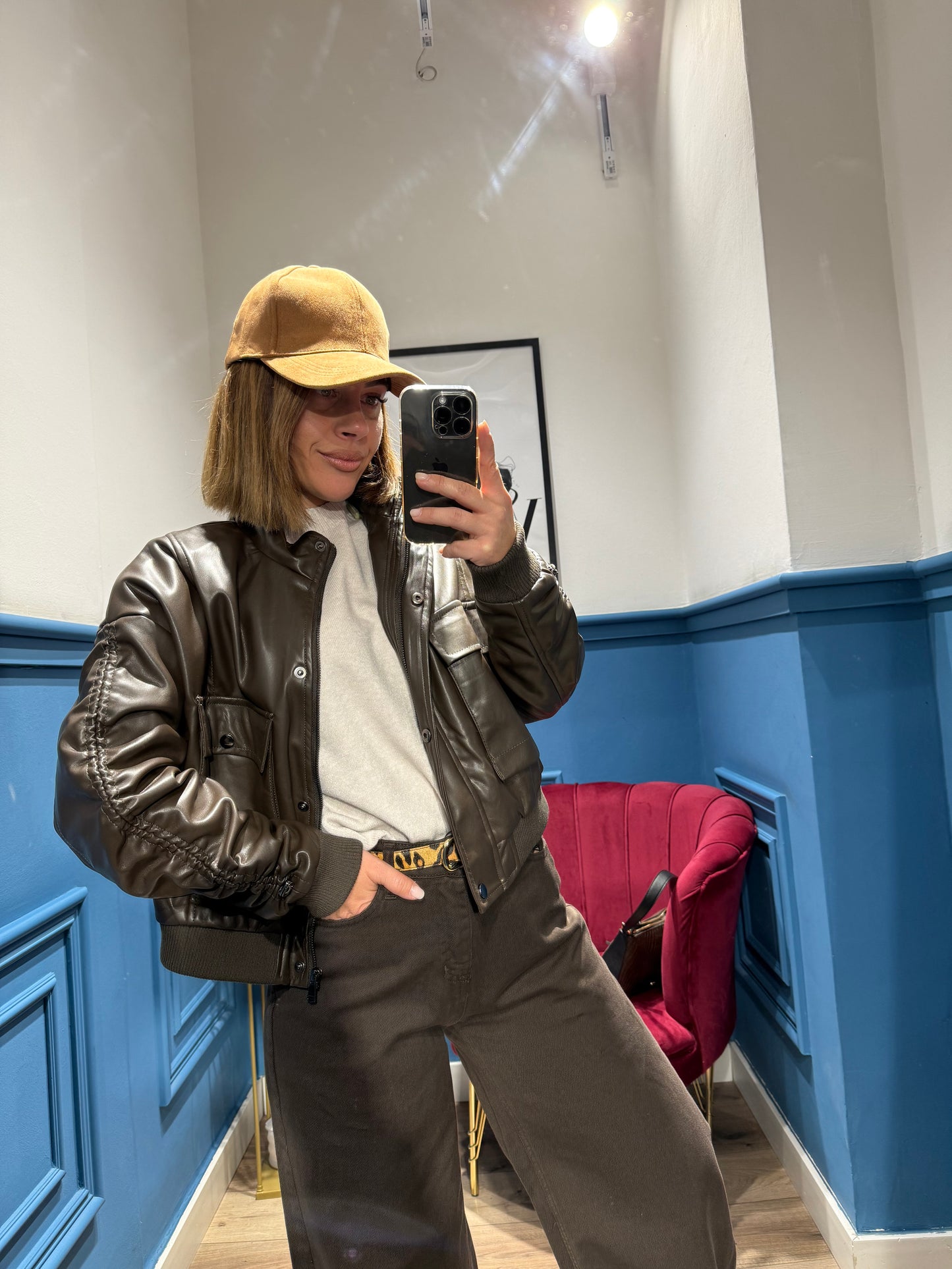 Cappellino scamosciato