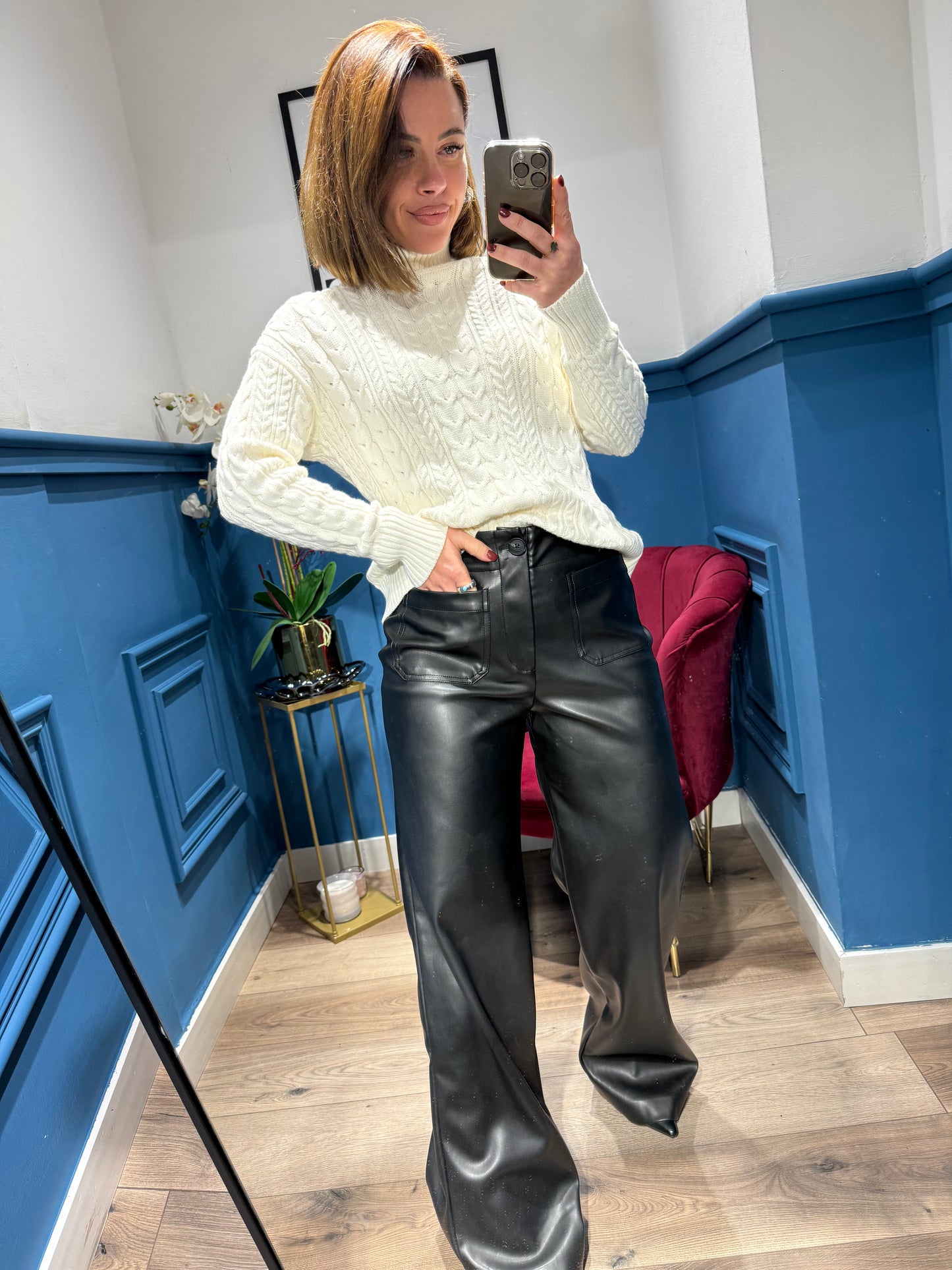 Pantaloni ecopelle Dinete