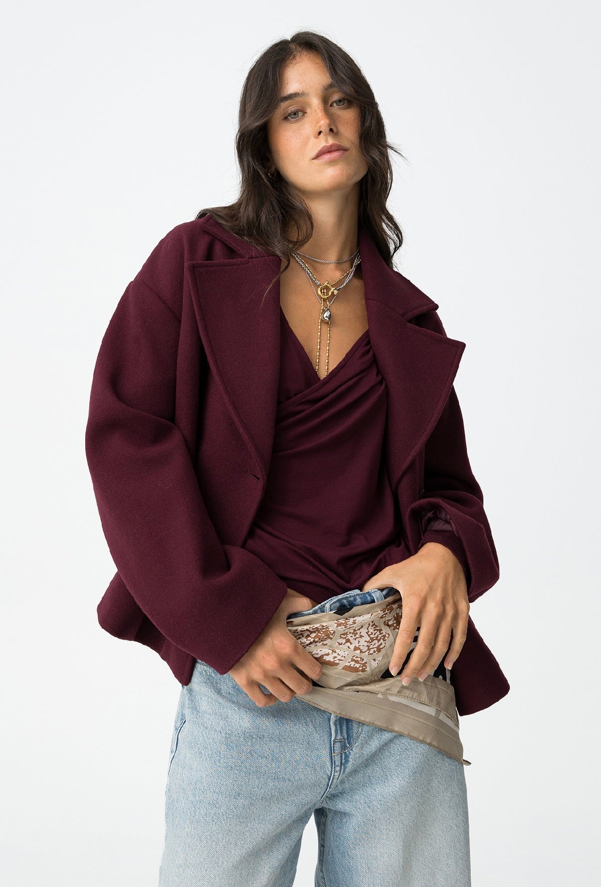 Cappotto corto Bordeaux