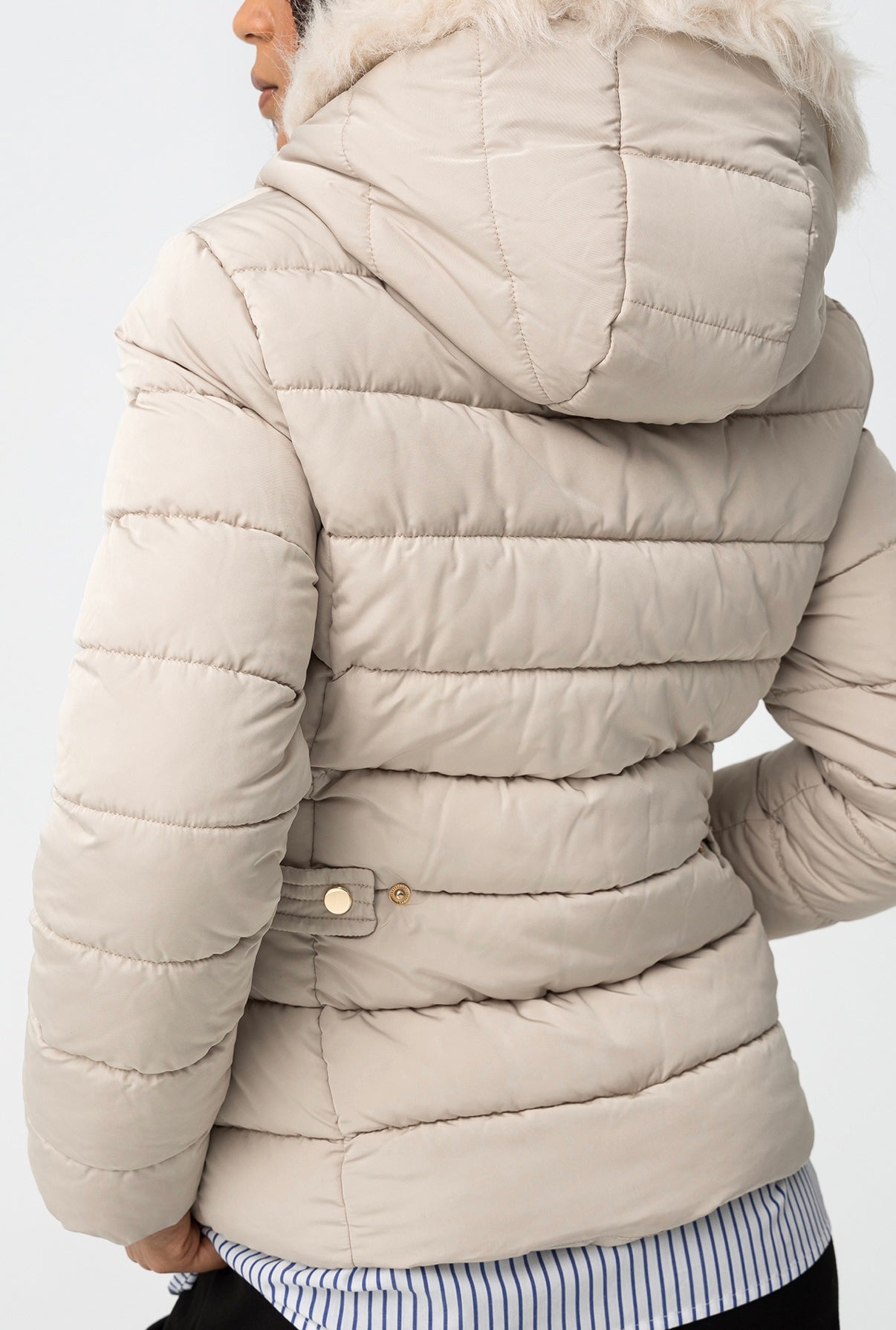 Giubbino pellicciotto beige