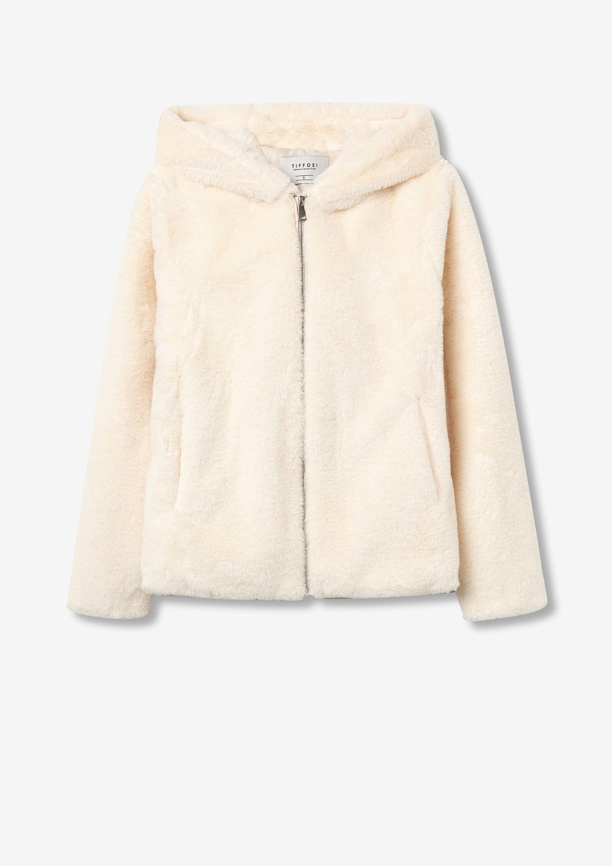 Cappotto in pelliccia panna