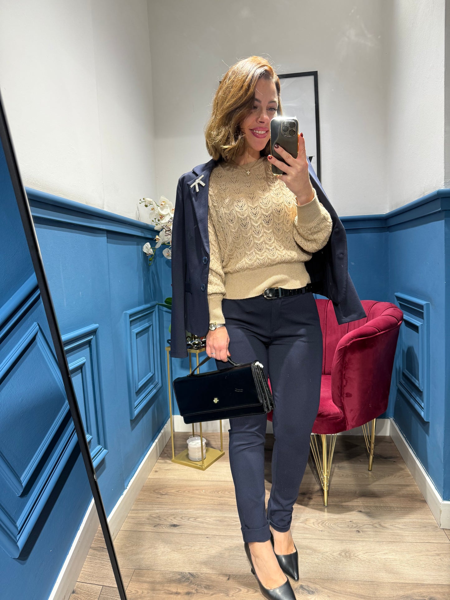 Tailleur in punto Milano skinny