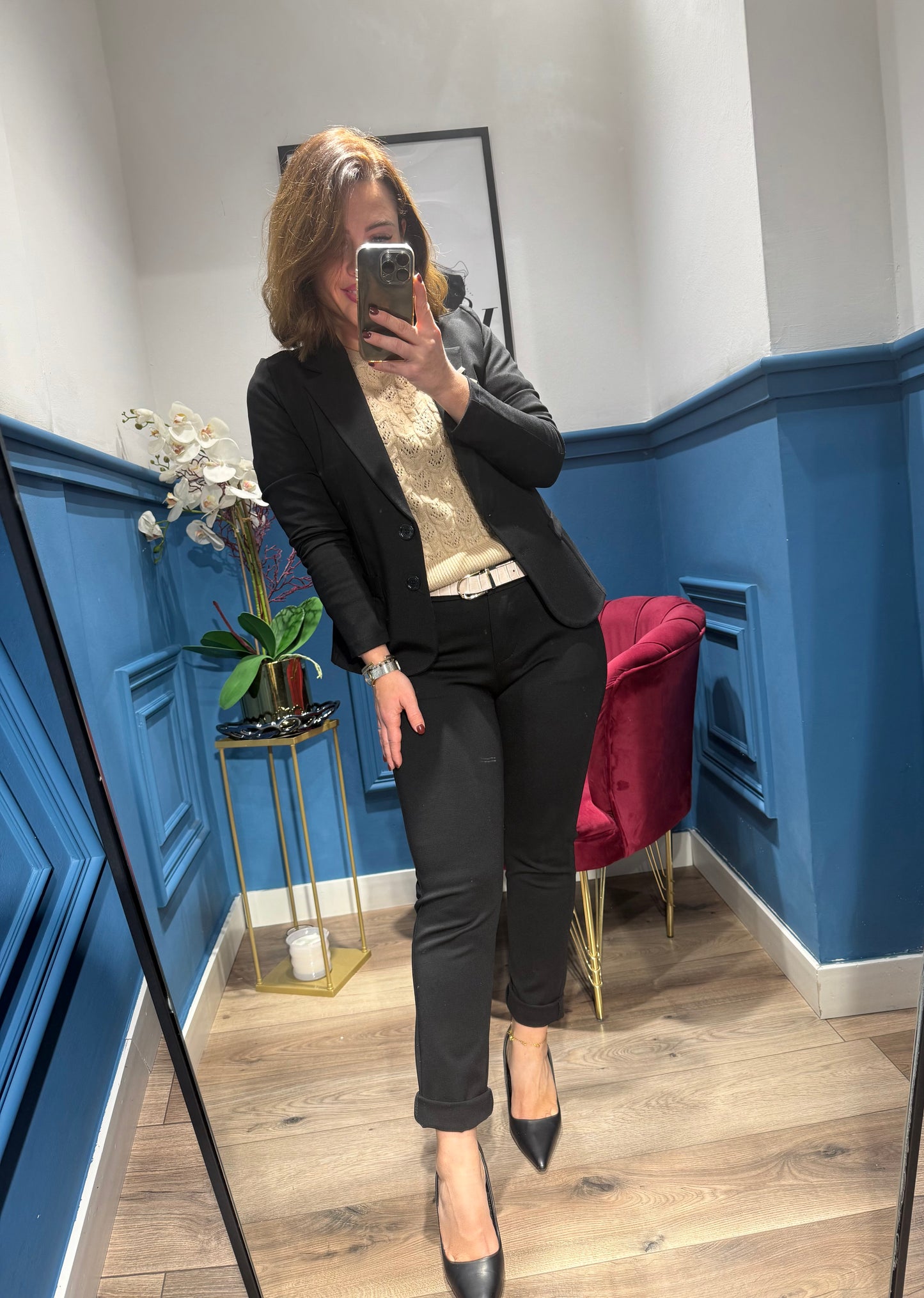 Tailleur in punto Milano skinny