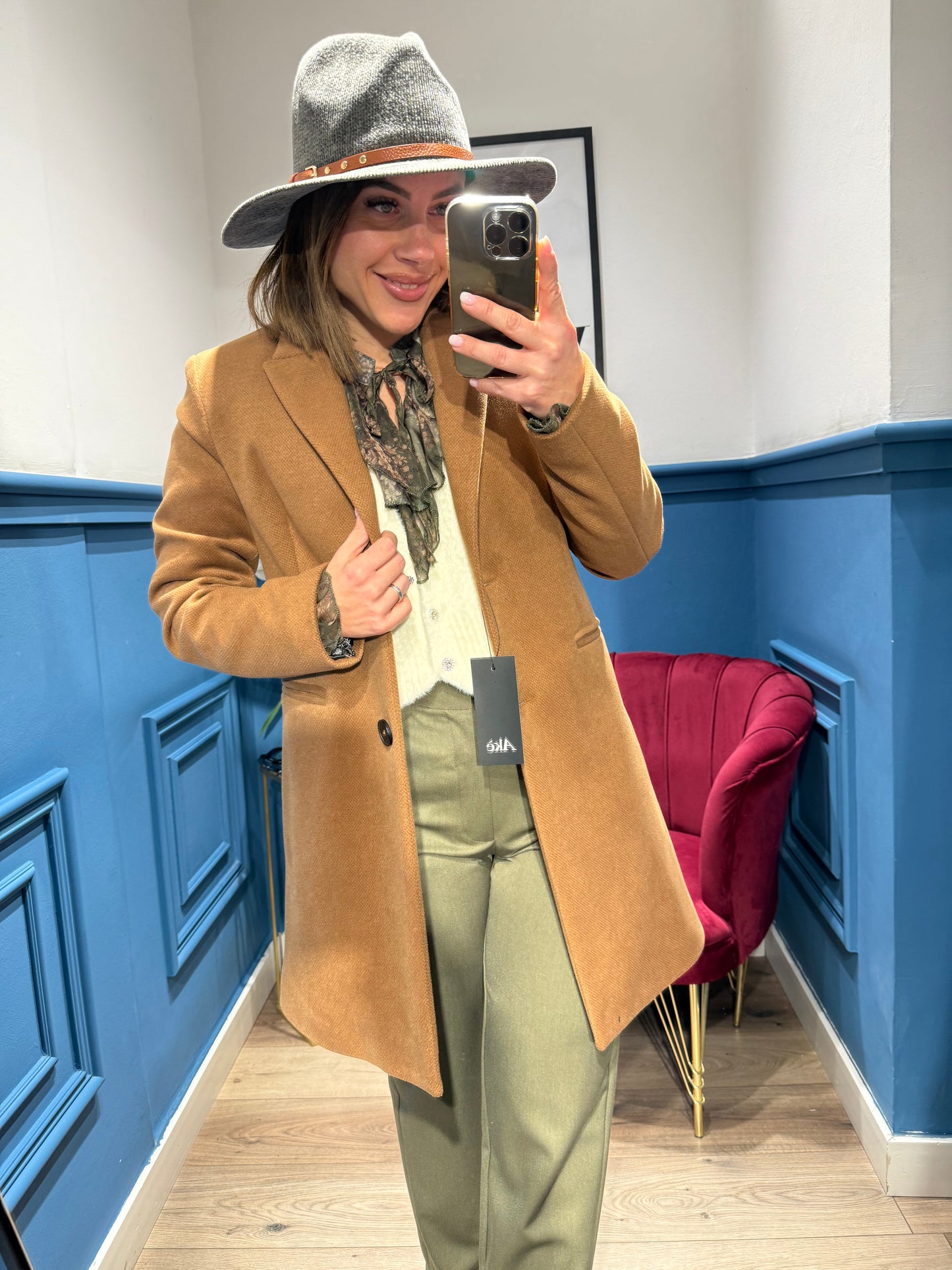 Cappotto avvitato camel