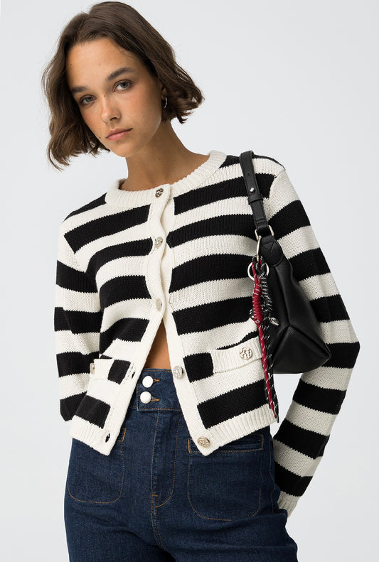Cardigan Requiem bianco/blu