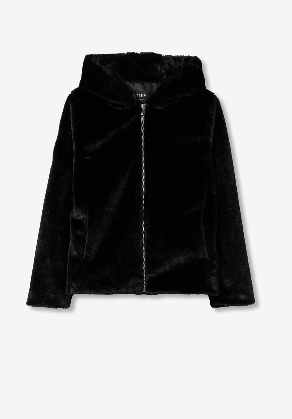 Cappotto in pelliccia corto nero