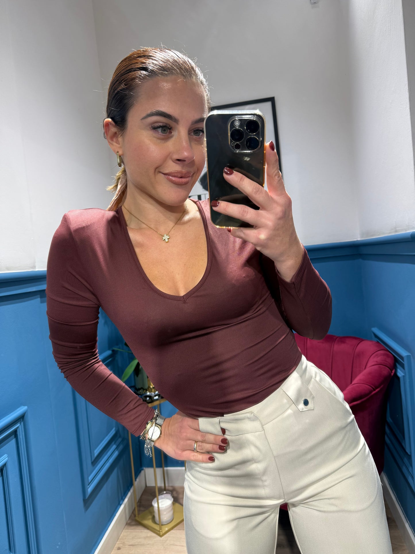 Maglietta lycra scollo V