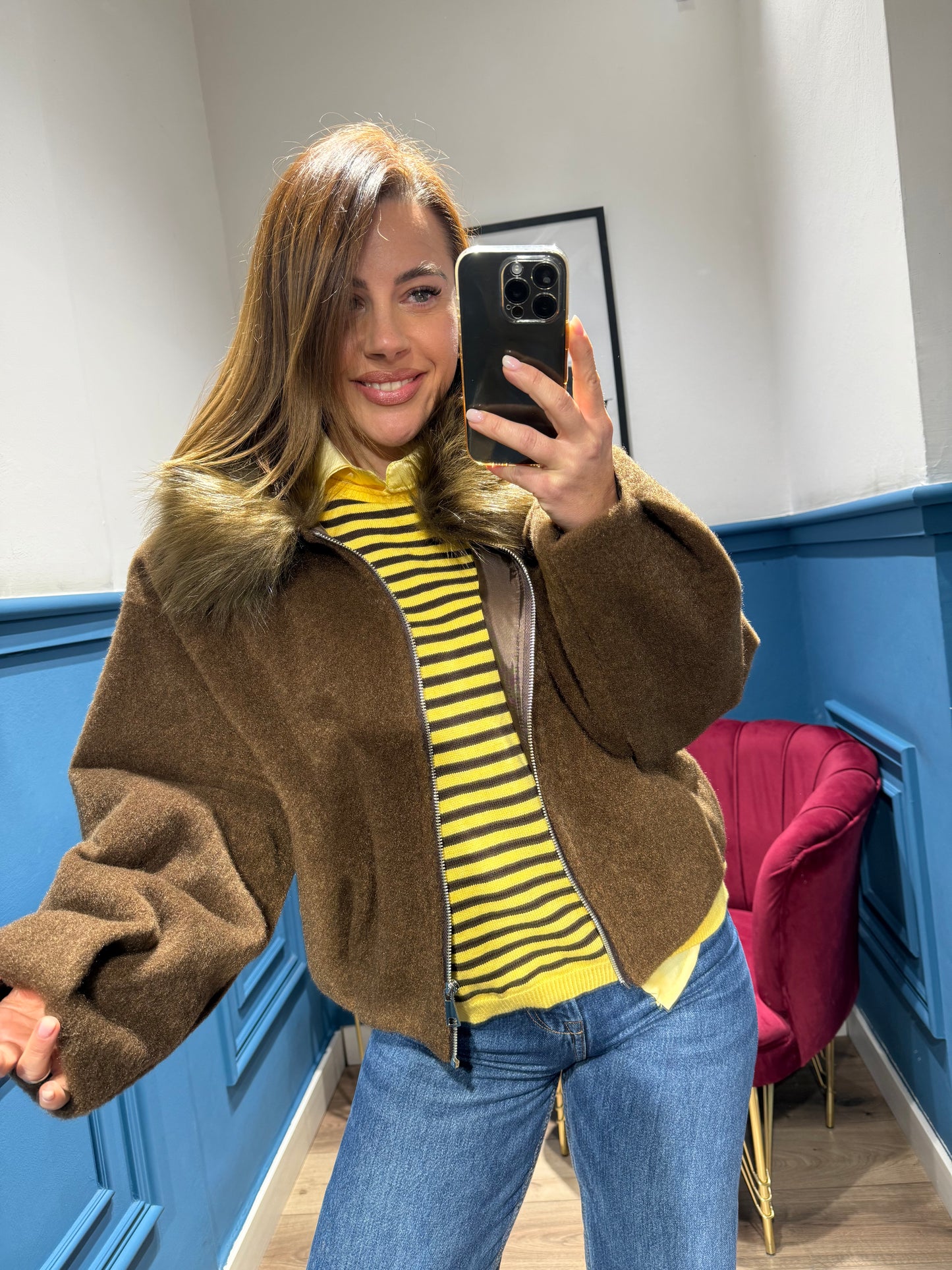 Giacca over con pelliccia