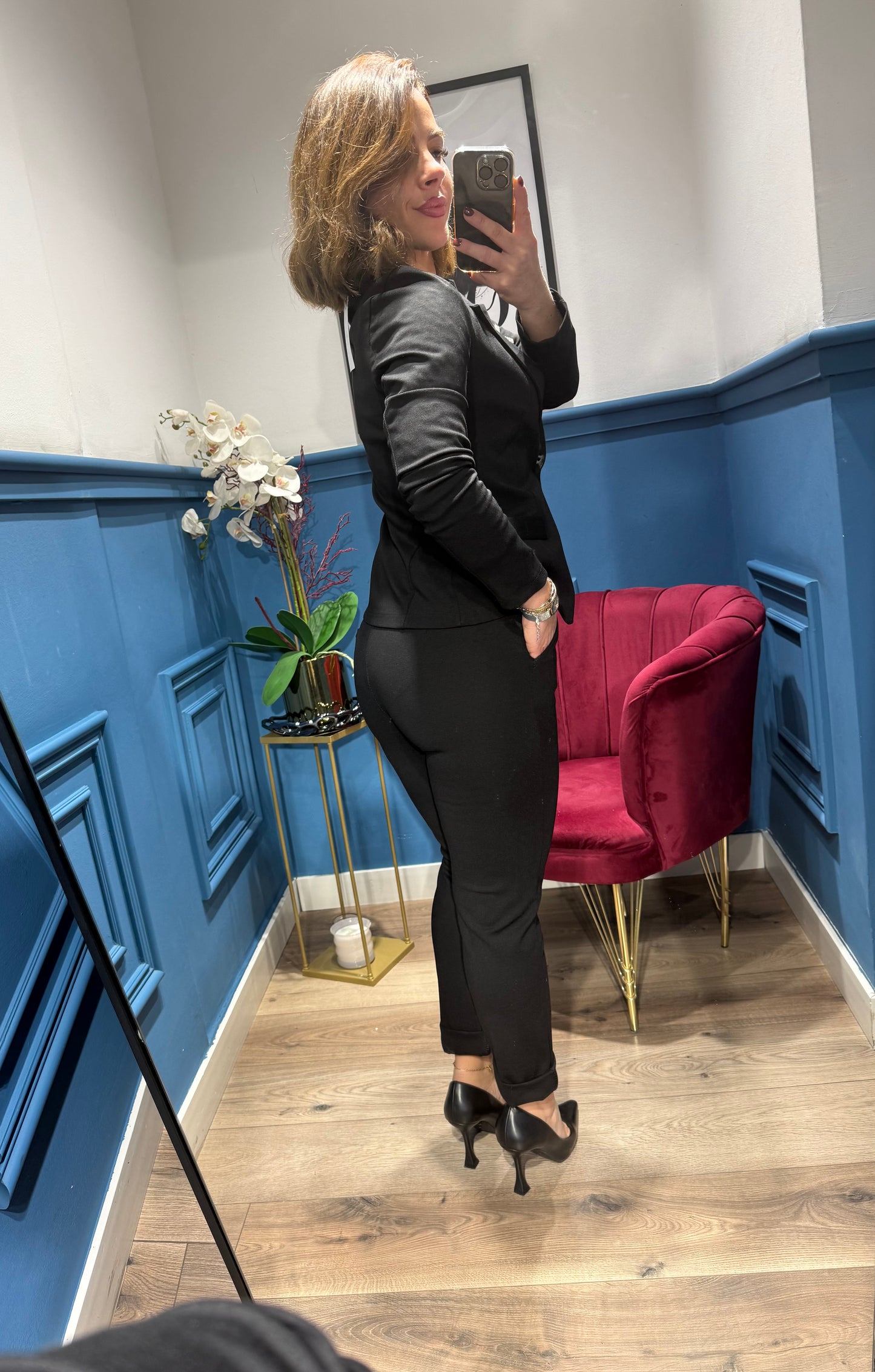 Tailleur in punto Milano skinny