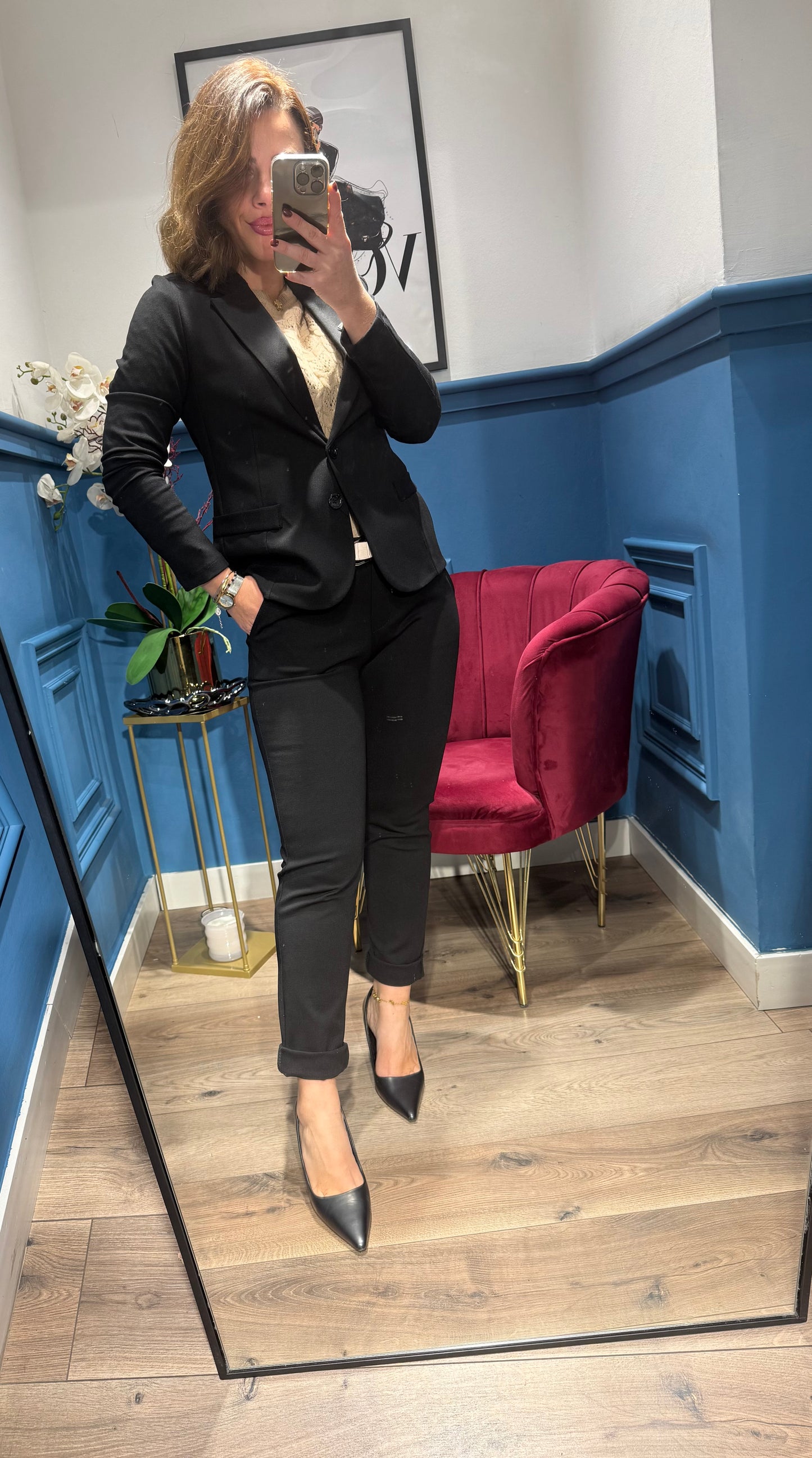 Tailleur in punto Milano skinny