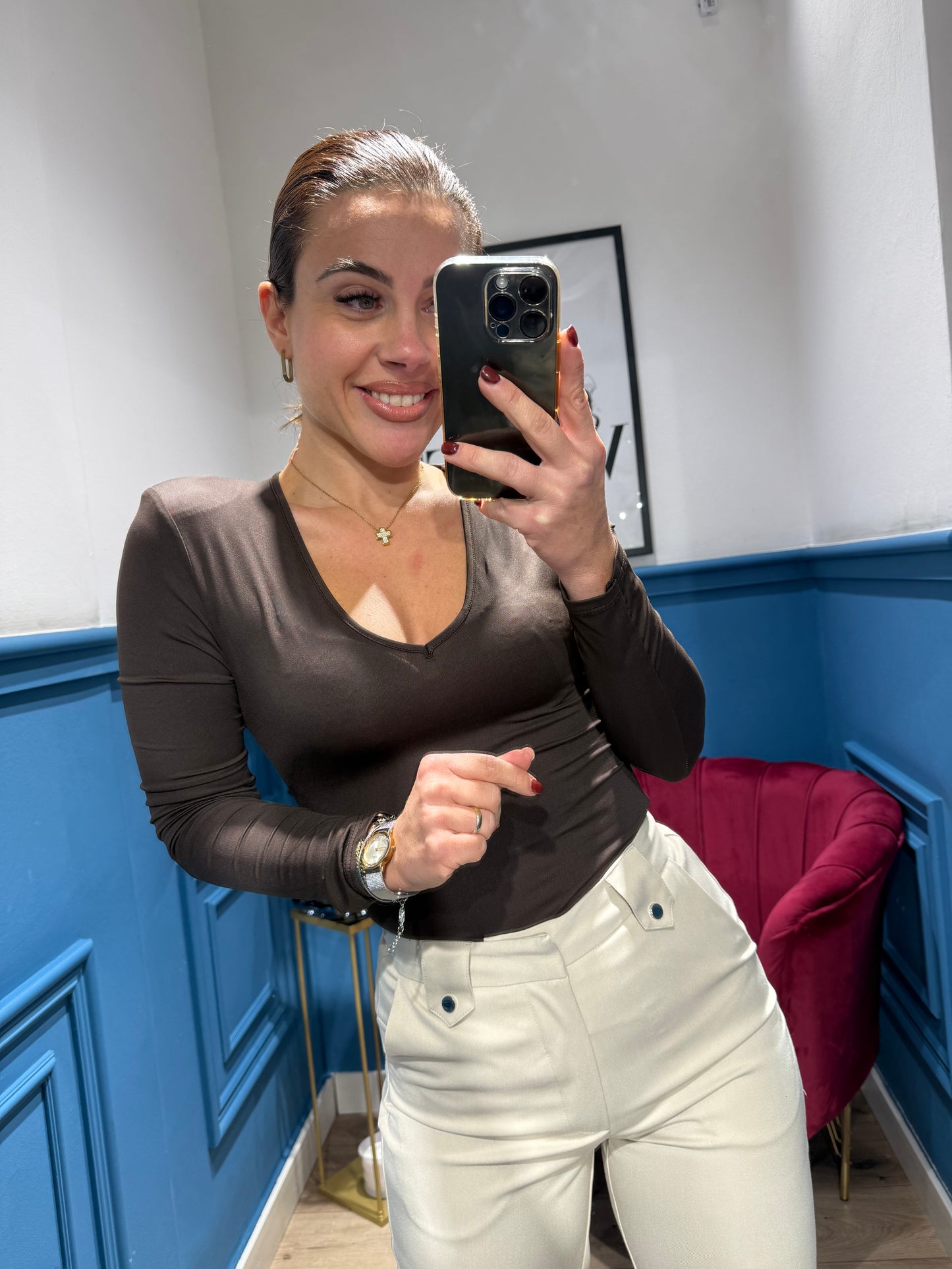 Maglietta lycra scollo V