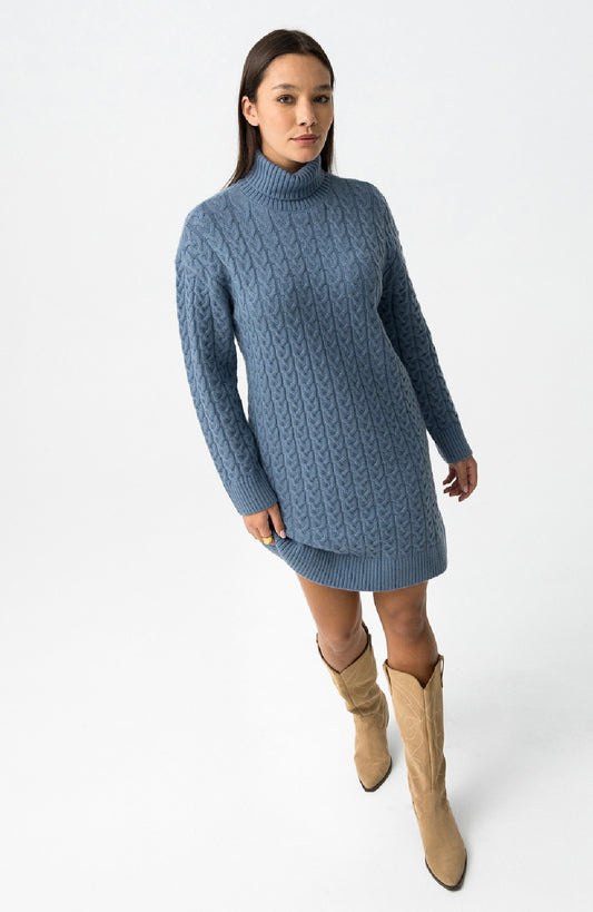 Vestito in maglia Naomi azzurro.