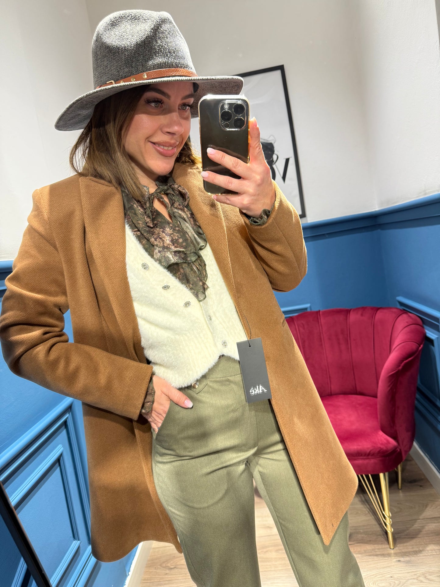 Cappotto avvitato camel