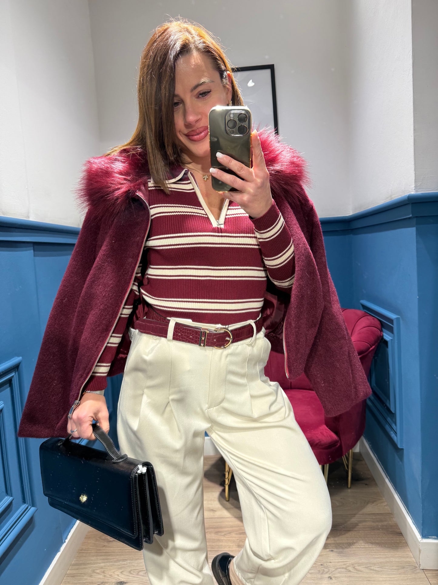 Giacca over con pelliccia